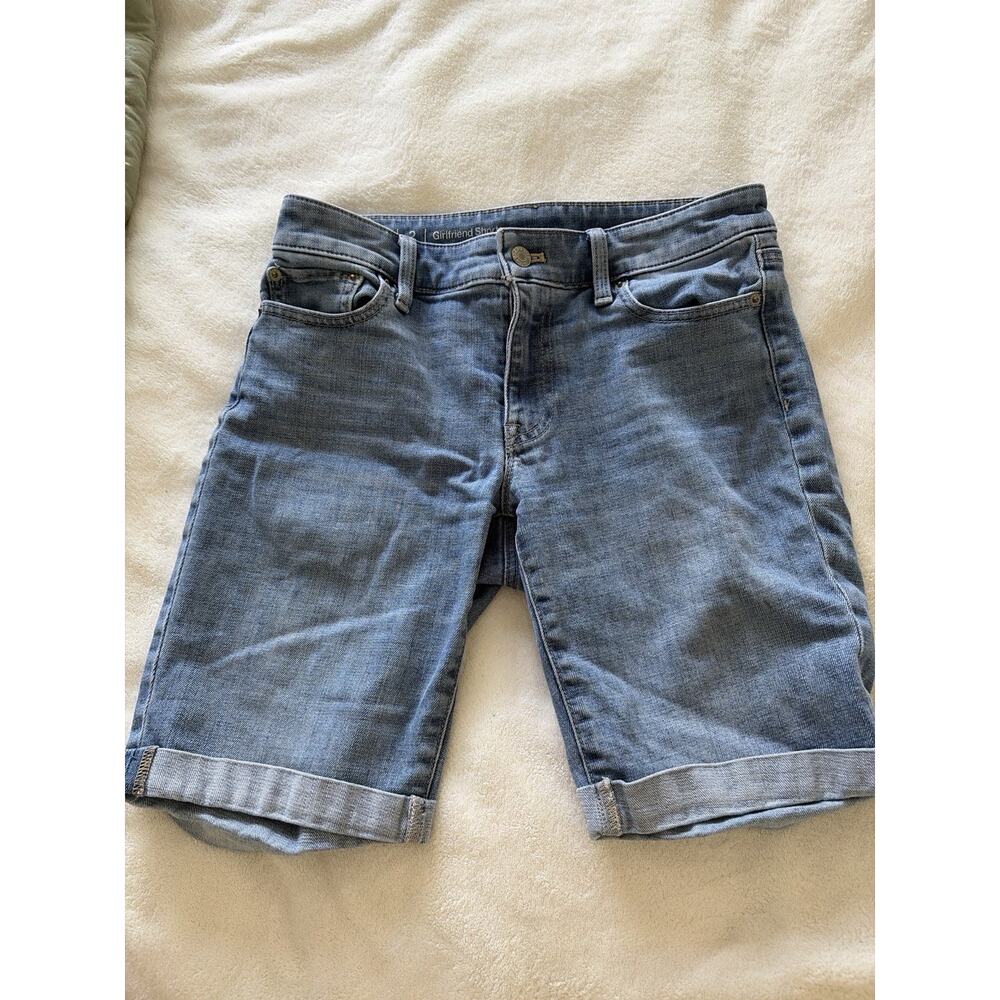 Talbots Flawless Denim Shorts Size 2 Light Wash Mid Rise Rolled Cuff